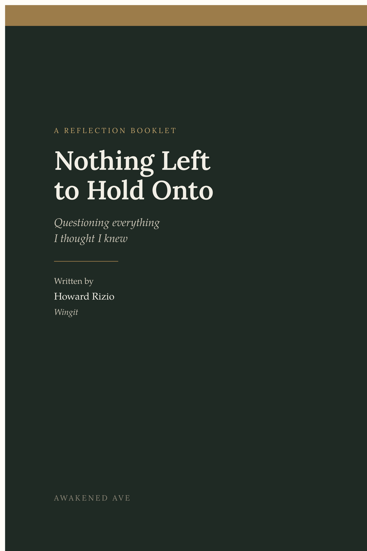 Nothing Left to Hold Onto reflection booklet